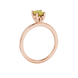 Side profile, rose gold canary yellow ring, lotus basket gallery.