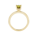 Pear shape canary yellow gemstone ring, yellow gold pavé basket setting.