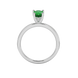 Pear shape emerald green gemstone ring, white gold pavé basket setting.