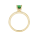 Pear shape emerald green gemstone ring, yellow gold pavé basket setting.