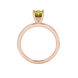 Pear shape canary yellow gemstone ring, rose gold pavé basket setting.