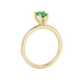 Side profile, yellow gold emerald green ring, surprise diamond gallery.