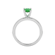 Pear shape emerald green gemstone ring, white gold surprise diamond setting