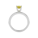 Pear shape canary yellow gemstone ring, white gold surprise diamond setting.