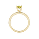 Pear shape canary yellow gemstone ring, yellow gold surprise diamond setting.