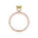 Pear shape canary yellow gemstone ring, rose gold surprise diamond setting.