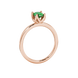 Side profile, rose gold emerald green ring, tulip basket gallery.