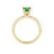 Pear shape emerald green gemstone ring, yellow gold vintage basket setting.
