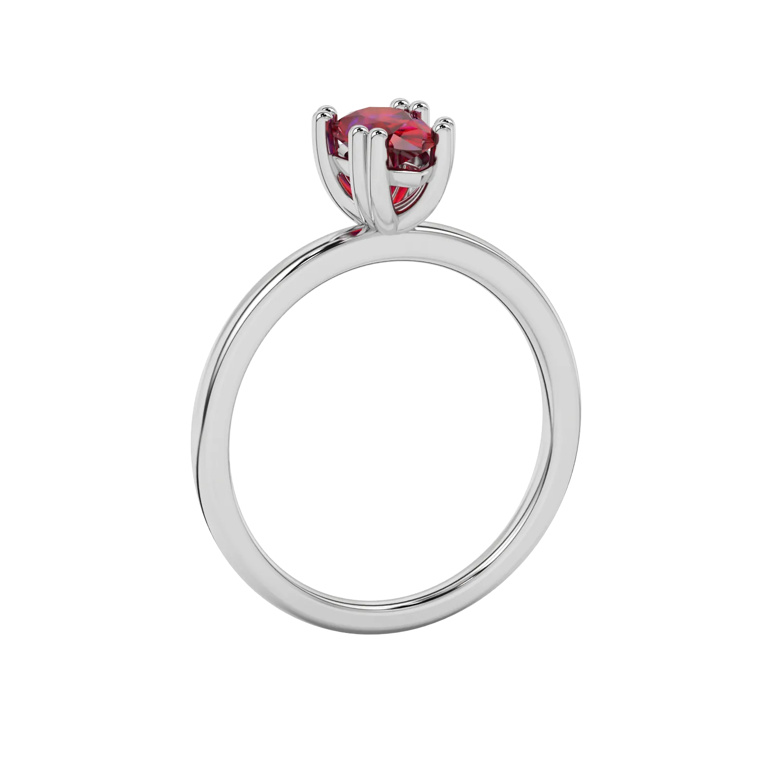 Side profile, white gold raspberry red ring, vintage basket gallery.