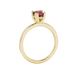 Side profile, yellow gold raspberry red ring, vintage basket gallery.