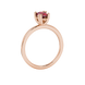 Side profile, rose gold raspberry red ring, vintage basket gallery.