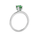 Side profile, white gold emerald green ring, vintage basket gallery.