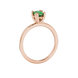 Side profile, rose gold emerald green ring, vintage basket gallery.