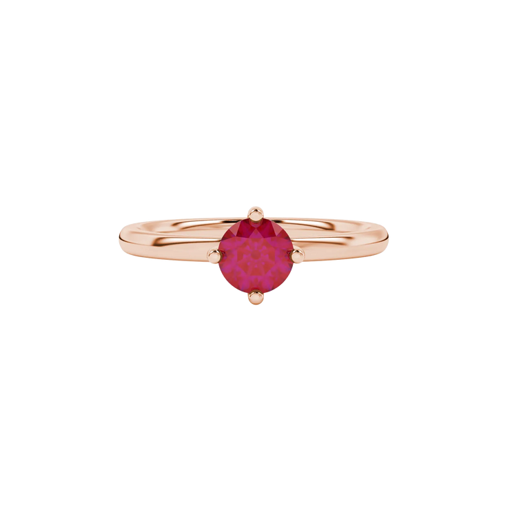 Round Four-Prong Gemstone Ring