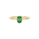 Green Emerald Cut Solitaire Gemstone Ring in Rose Gold