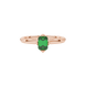 Green Emerald Cut Solitaire Gemstone Ring in Rose Gold