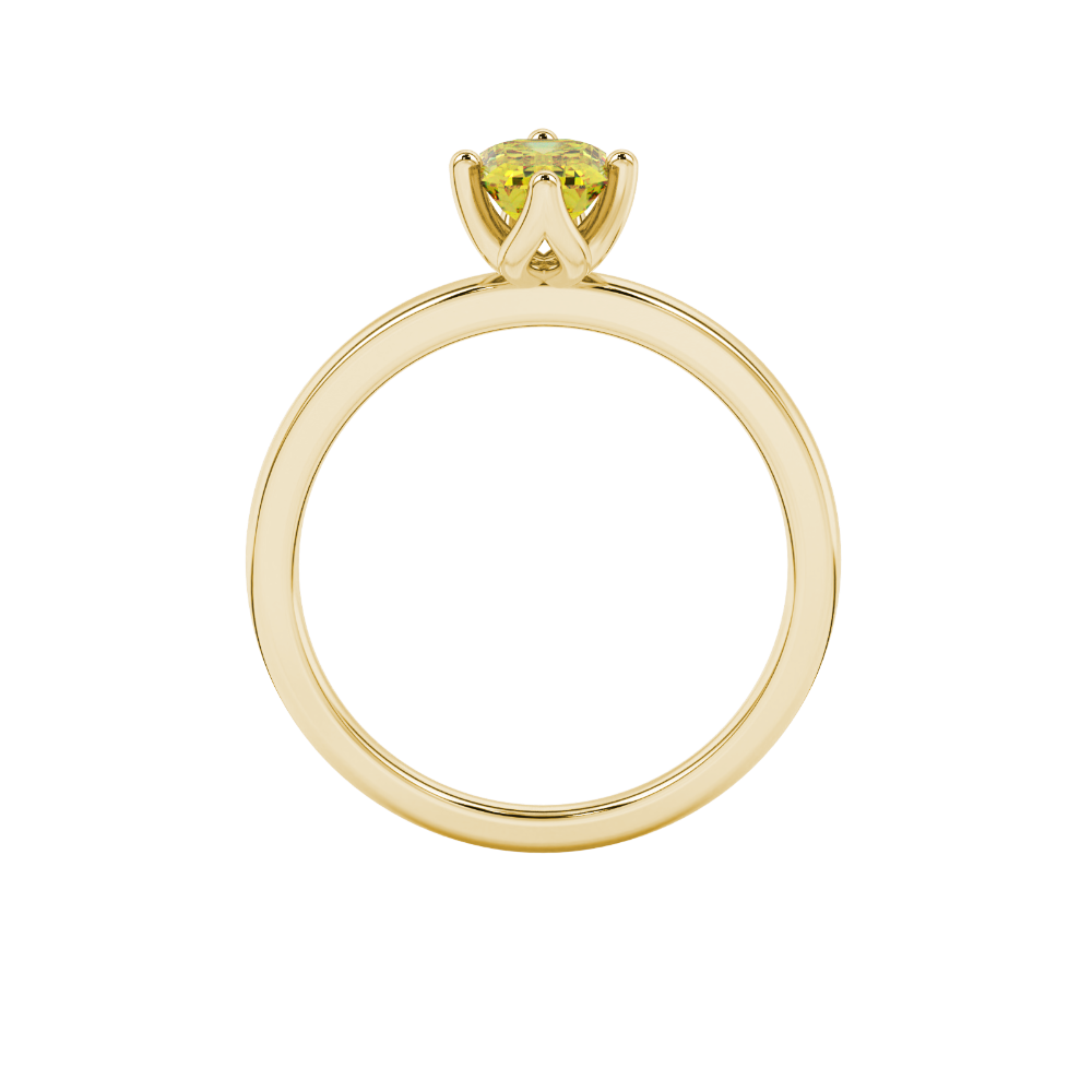 Yellow Emerald Cut Solitaire Gemstone Ring in Rose Gold