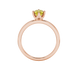 Yellow Emerald Cut Solitaire Gemstone Ring in Rose Gold