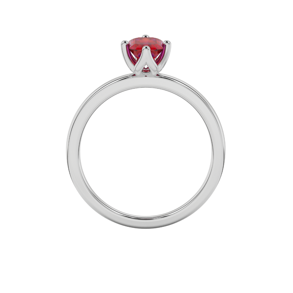 Red Emerald Cut Solitaire Gemstone Ring in Rose Gold