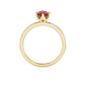Red Emerald Cut Solitaire Gemstone Ring in Rose Gold