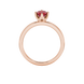 Red Emerald Cut Solitaire Gemstone Ring in Rose Gold