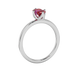Red Emerald Cut Solitaire Gemstone Ring in Rose Gold