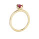 Red Emerald Cut Solitaire Gemstone Ring in Rose Gold