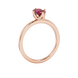 Red Emerald Cut Solitaire Gemstone Ring in Rose Gold