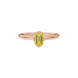 Yellow Emerald Cut Solitaire Gemstone Ring in Rose Gold