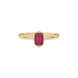 Red Emerald Cut Solitaire Gemstone Ring in Rose Gold
