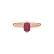 Red Emerald Cut Solitaire Gemstone Ring in Rose Gold