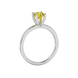 Side profile of a white gold canary yellow gemstone ring showing the surprise diamond design.