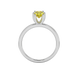 Oval cut canary yellow gemstone ring, white gold six prong setting.