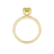 Oval cut canary yellow gemstone ring, yellow gold six prong setting.