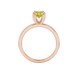 Oval cut canary yellow gemstone ring, rose gold six prong setting.