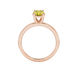 Oval cut canary yellow gemstone ring, rose gold classic basket setting.