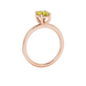 Side profile, rose gold canary yellow ring, classic basket gallery.