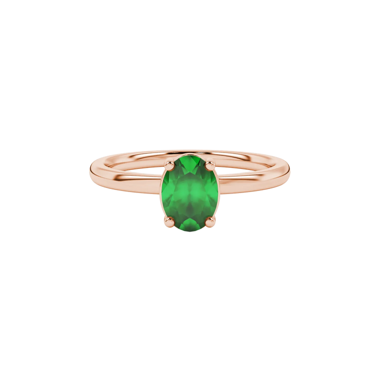 Oval Solitaire Gemstone Ring