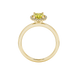 Oval cut canary yellow gemstone ring, yellow gold french pavé halo setting.