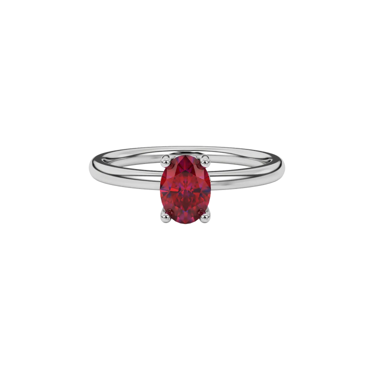 Oval Four-Prong Gemstone Ring