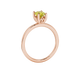 Side profile, rose gold canary yellow ring, lotus basket gallery.