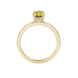 Oval cut canary yellow gemstone ring, yellow gold pavé basket setting.