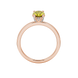 Oval cut canary yellow gemstone ring, rose gold pavé basket setting.