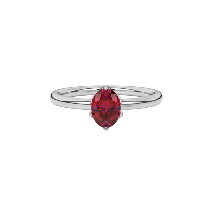 Oval Six-Prong Solitaire Gemstone Ring (Scalloped Six-Prong)