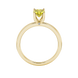Oval cut canary yellow gemstone ring, yellow gold surprise diamond setting.