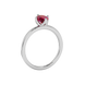 Side profile, white gold raspberry red ring, tulip basket gallery.