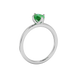 Side profile, white gold emerald green ring, tulip basket gallery.
