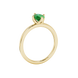 Side profile, yellow gold emerald green ring, tulip basket gallery.