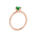 Side profile, rose gold emerald green ring, tulip basket gallery.