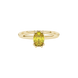 Close-up, oval cut canary yellow gemstone, yellow gold vintage basket ring.